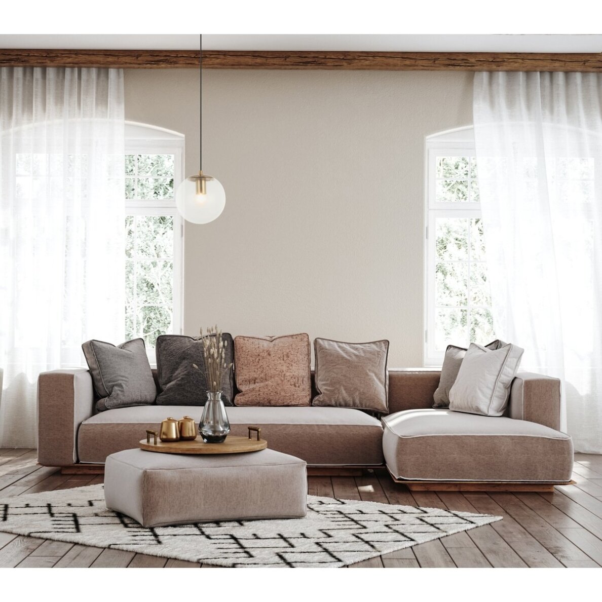 Pakabinamas šviestuvas Sarpo PND-58867-1S-BK-BRO 2