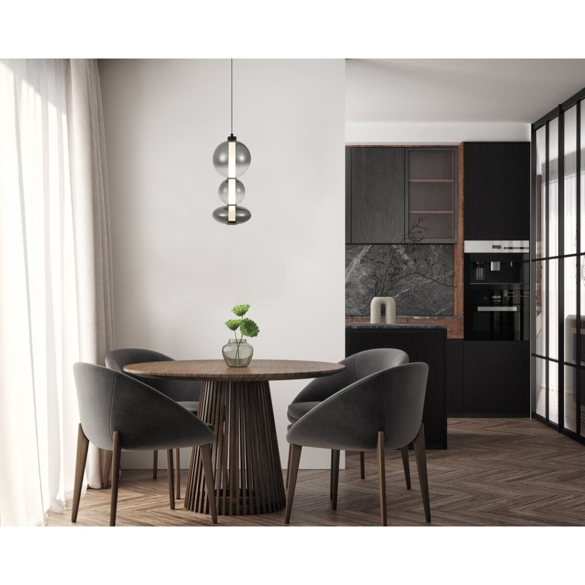 Pakabinamas šviestuvas Sonte PND-24352V-24W-BK-SG 1 Pakabinamas šviestuvas Sonte PND-24352V-24W-BK-SG 1
