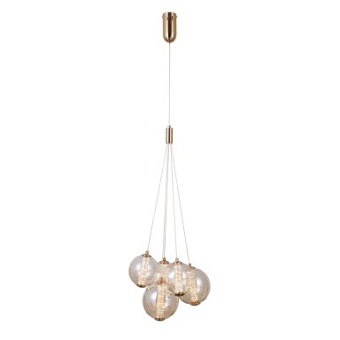 Pakabinamas šviestuvas Butero PND-34359-5-HBR-AMB