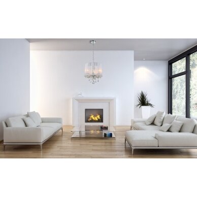 Pakabinamas šviestuvas Cornelia MDM-2572/3 W, chromo ir baltos spalvos, su kristalais, 3 lemputės 1 Pakabinamas šviestuvas Cornelia MDM-2572/3 W, chromo ir baltos spalvos, su kristalais, 3 lemputės 1