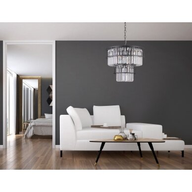Pakabinamas šviestuvas Filip PND-43493-7A, matinės juodos spalvos, su kristalais, 7 lemputės 1 Pakabinamas šviestuvas Filip PND-43493-7A, matinės juodos spalvos, su kristalais, 7 lemputės 1