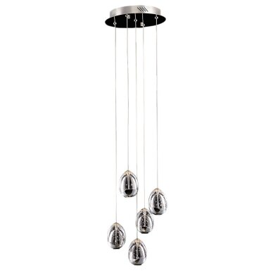 Pakabinamas šviestuvas Huelto PND-22112132-5A-CR, chromo spalvos, modernus, LED apšvietimas