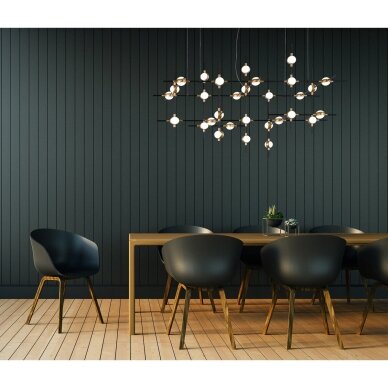 Pakabinamas šviestuvas Provenza MD18001067-30A BG, juodos ir aukso spalvų, modernus, LED apšvietimas 1