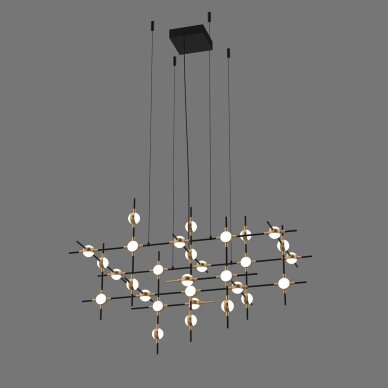 Pakabinamas šviestuvas Provenza MD18001067-30A BG, juodos ir aukso spalvų, modernus, LED apšvietimas