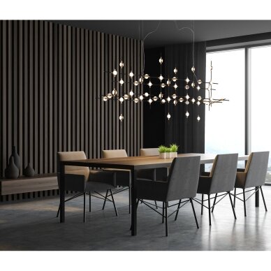 Pakabinamas šviestuvas Provenza MD18001067-55A BG, juodos ir aukso spalvų, modernus, LED apšvietimas 1