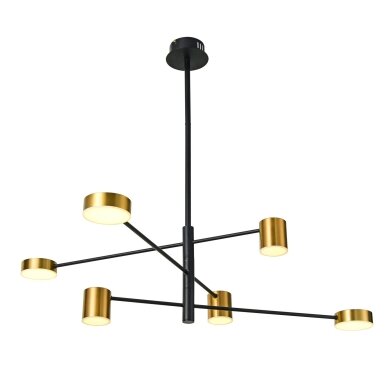 Pakabinamas šviestuvas Remdal PND-16374-6-BK-GD-3K, juodos ir aukso spalvų, modernus, LED apšvietimas