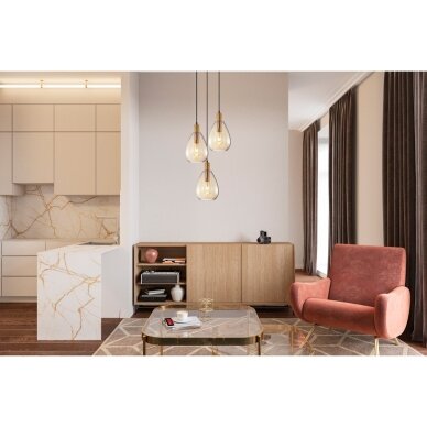Pakabinamas šviestuvas Zulo PND-27812-3A-BRO-AMB 1 Pakabinamas šviestuvas Zulo PND-27812-3A-BRO-AMB 1