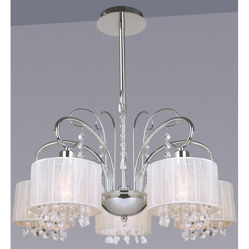 Pakabinamas šviestuvas Span MDM1583/5 WH, chromo spalvos, su kristalais, 5 lemputės Pakabinamas šviestuvas Span MDM1583/5 WH, chromo spalvos, su kristalais, 5 lemputės
