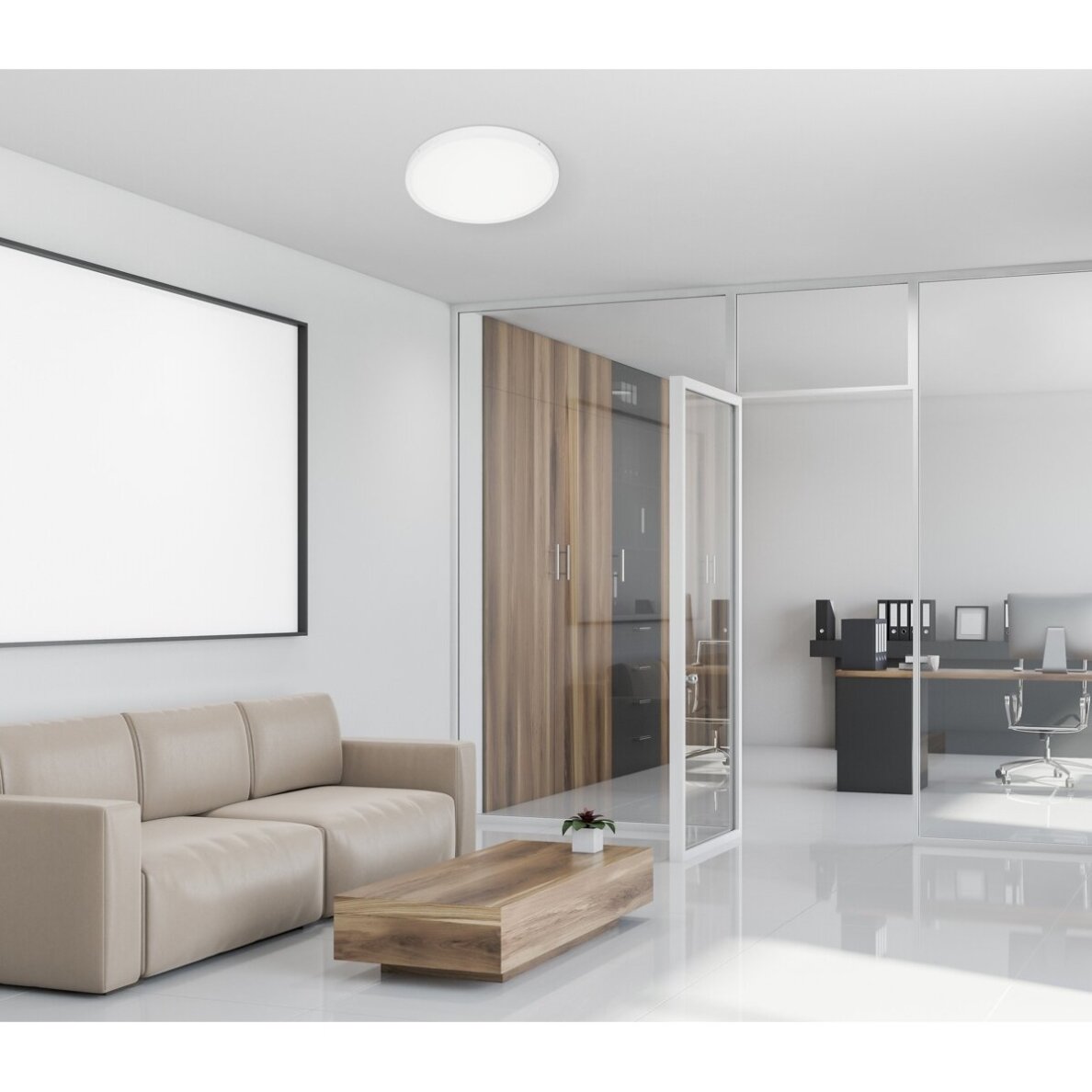 Pelaro PLF-7001-500R-WH-4K modernus LED plafonas, baltas, 50 cm 1