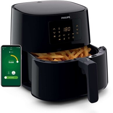 Philips Essential HD9280/70 karšto oro gruzdintuvė, 6,2 l, juoda/sidabrinė 1