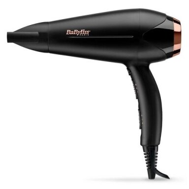 Plaukų džiovintuvas BaByliss D570DE, 2200 W, juodas/varinis, jonizacija, turmalino-keraminė danga