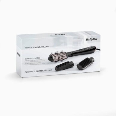 Plaukų džiovintuvas ir formavimo šepetys BaByliss STYLE SMOOTH 1000 AS128E, 1000 W, juodas 1