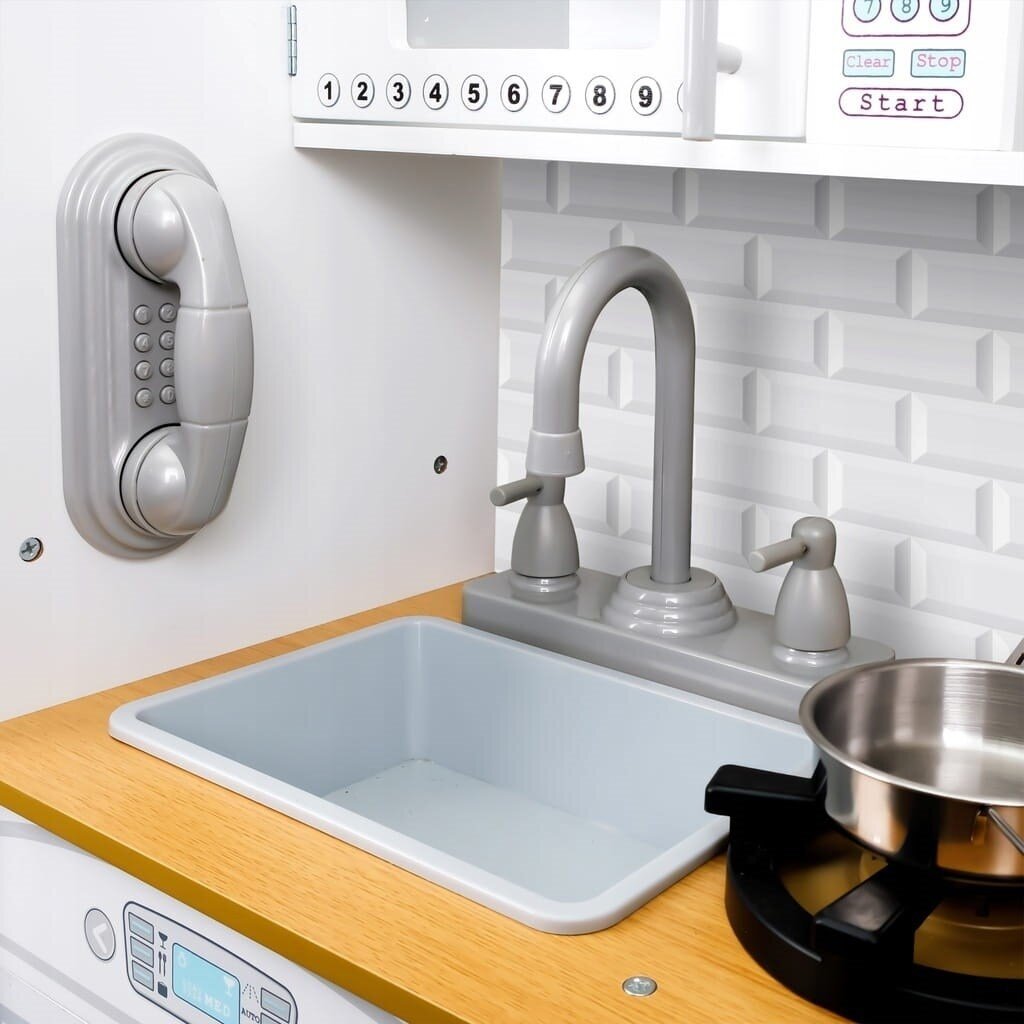 PROMIS medinė vaikų virtuvėlė su priedais 2 PROMIS medinė vaikų virtuvėlė su priedais 2