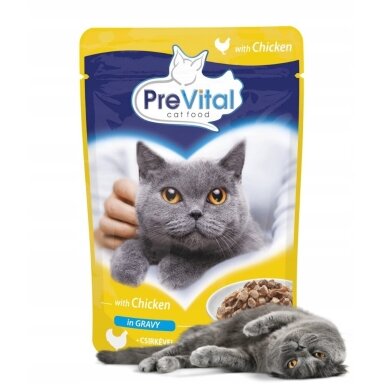 PREVITAL Vištienos padaže - šlapias kačių ėdalas - 100 g