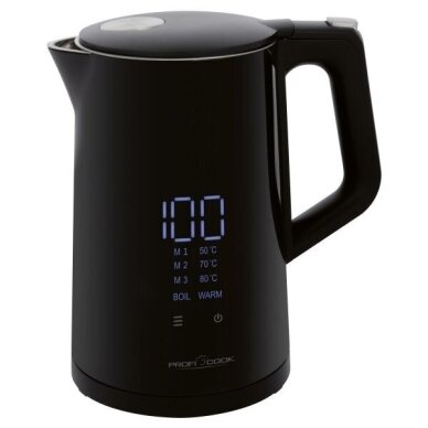 ProfiCook PC-WKS 1243 elektrinis virdulys 1,7 l 2200 W juodas ProfiCook PC-WKS 1243 elektrinis virdulys 1,7 l 2200 W juodas