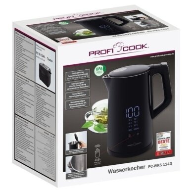 ProfiCook PC-WKS 1243 elektrinis virdulys 1,7 l 2200 W juodas 4 ProfiCook PC-WKS 1243 elektrinis virdulys 1,7 l 2200 W juodas 4