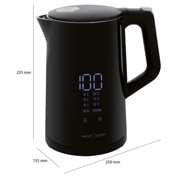 ProfiCook PC-WKS 1243 elektrinis virdulys 1,7 l 2200 W juodas 2 ProfiCook PC-WKS 1243 elektrinis virdulys 1,7 l 2200 W juodas 2