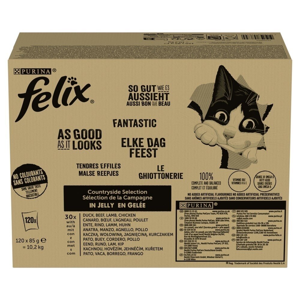 PURINA Felix Countryside Selection - šlapias kačių ėdalas - 120 x 85 g