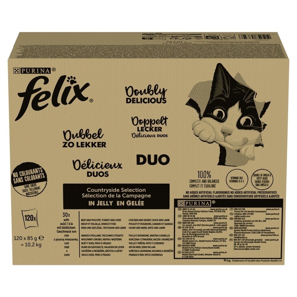 PURINA Felix Fantastic Duo Mix Countryside - šlapias kačių ėdalas - 120 x 85 g