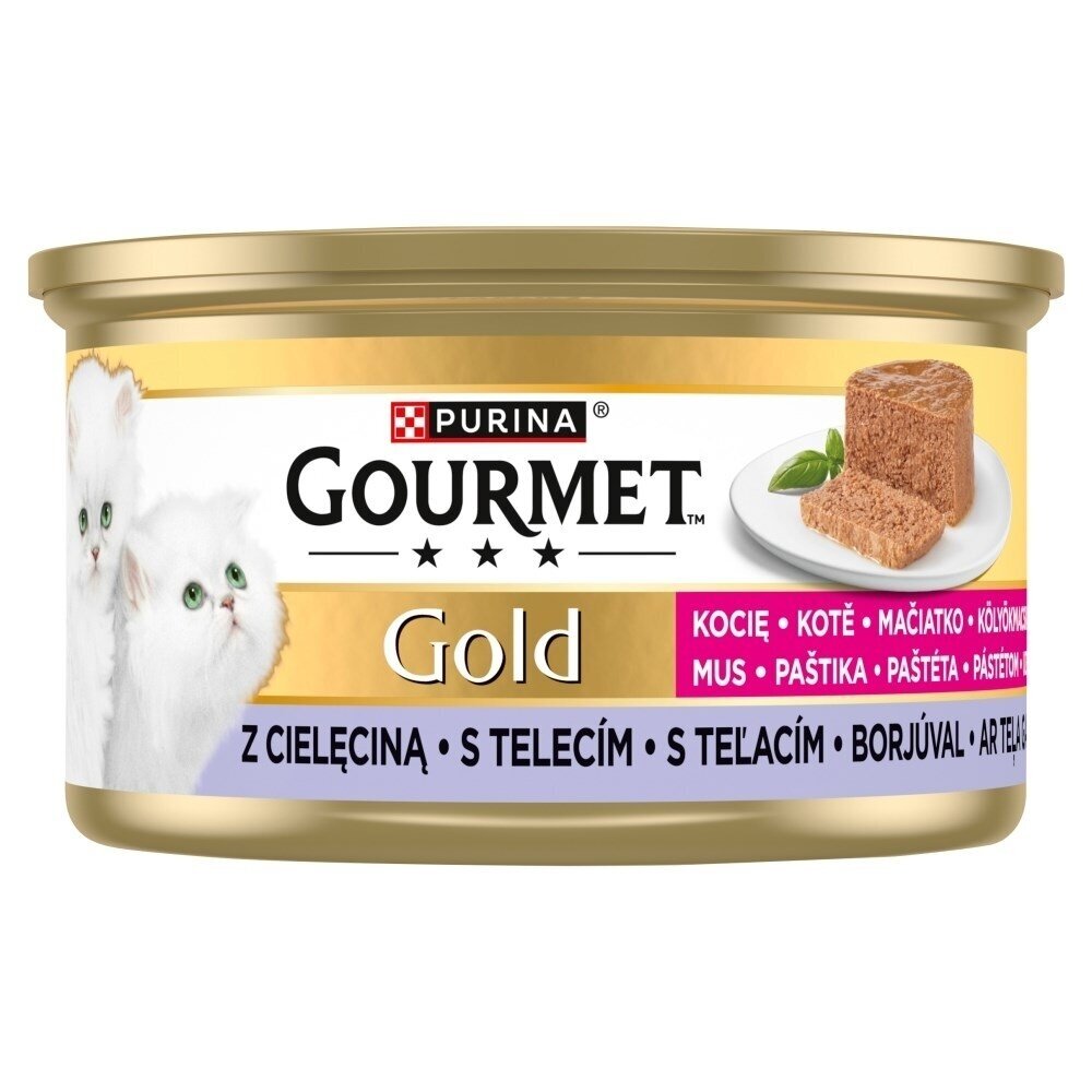 PURINA Gourmet Gold Kitten veršienos putėsiai - šlapias kačių ėdalas - 85 g PURINA Gourmet Gold Kitten veršienos putėsiai - šlapias kačių ėdalas - 85 g