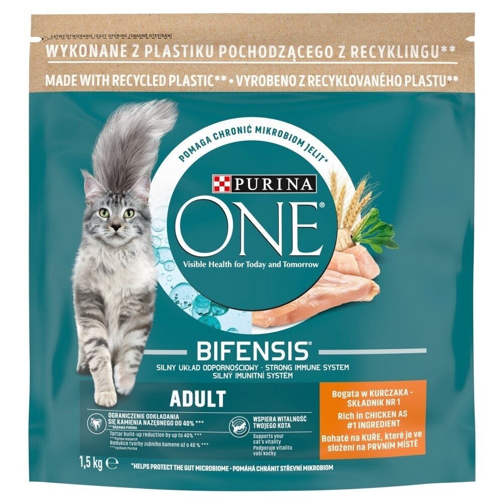 PURINA One Bifensis Adult Chicken - sausas kačių ėdalas - 1,5 kg PURINA One Bifensis Adult Chicken - sausas kačių ėdalas - 1,5 kg
