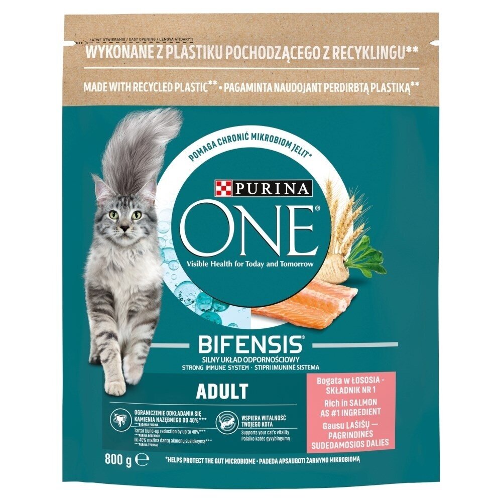 PURINA One Bifensis Adult Salmon - sausas kačių ėdalas - 800 g