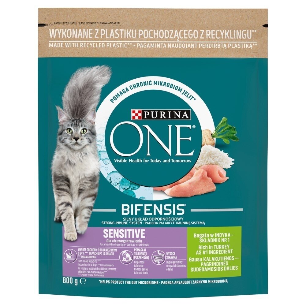 PURINA One Bifensis Adult Sensitive - sausas kačių ėdalas - 800 g PURINA One Bifensis Adult Sensitive - sausas kačių ėdalas - 800 g