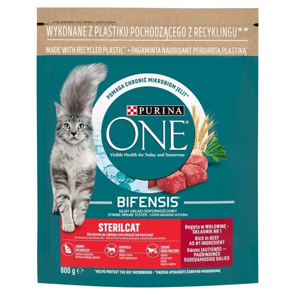 PURINA One Bifensis Sterilcat jautienos sausas kačių ėdalas - 800 g PURINA One Bifensis Sterilcat jautienos sausas kačių ėdalas - 800 g