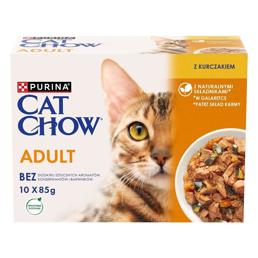 PURINA Cat Chow vištiena ir cukinijos - šlapias kačių ėdalas - 10 x 85 g PURINA Cat Chow vištiena ir cukinijos - šlapias kačių ėdalas - 10 x 85 g