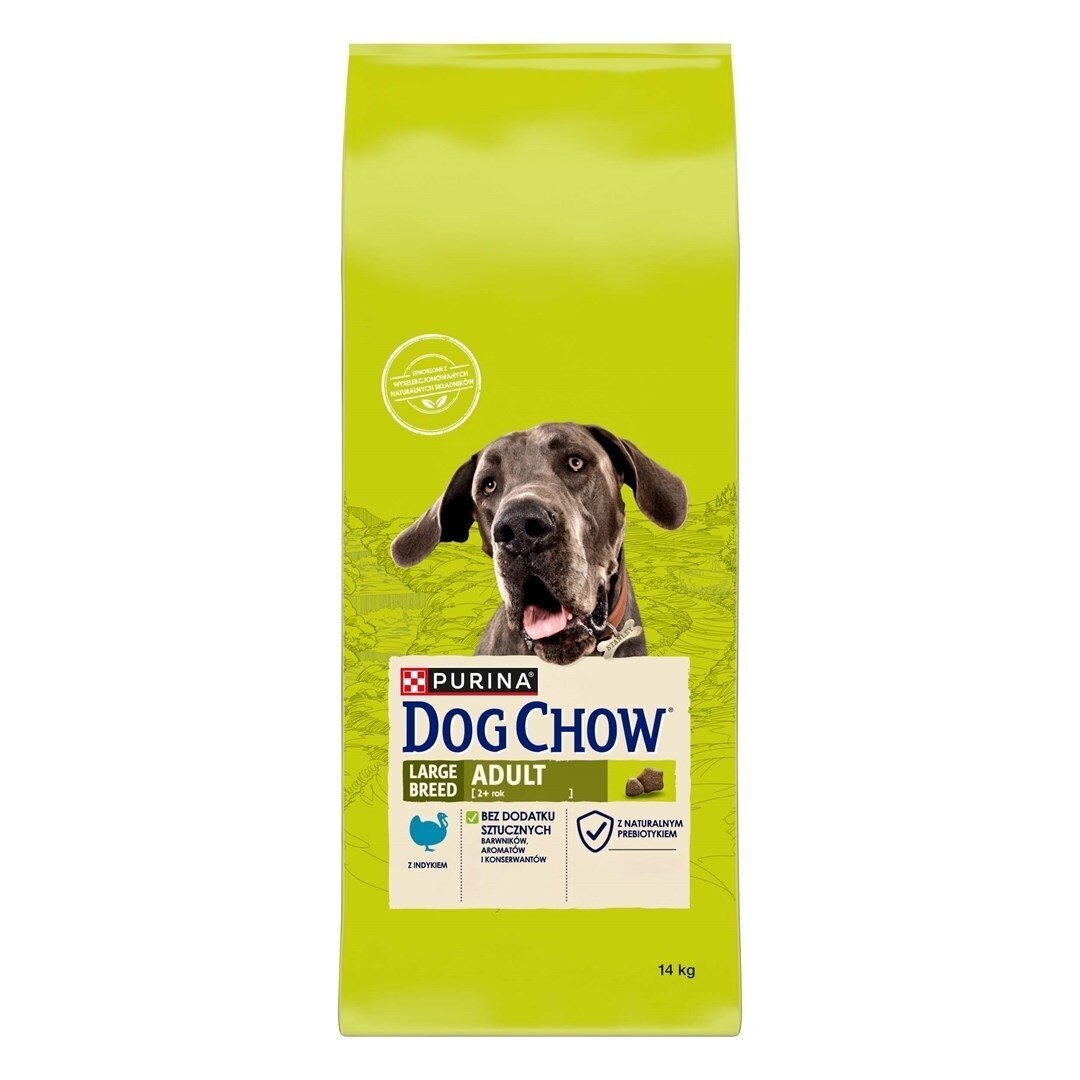 Purina DOG CHOW didelių veislių suaugusių šunų sausas maistas kalakutienai, 14 kg Purina DOG CHOW didelių veislių suaugusių šunų sausas maistas kalakutienai, 14 kg