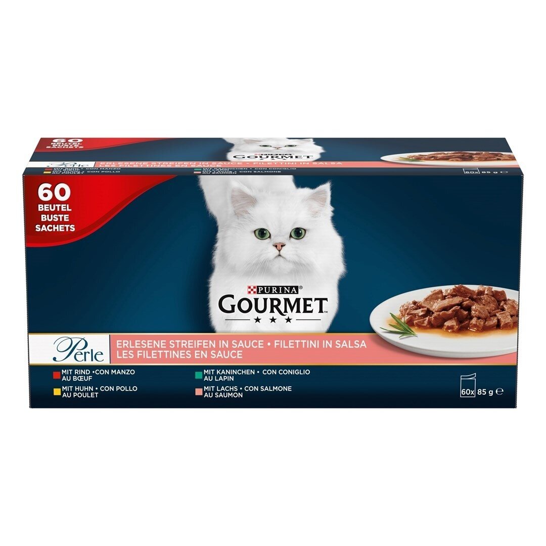 PURINA Gourmet Perle Mix - šlapias kačių ėdalas - 60 x 85 g
