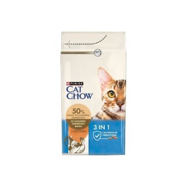 Purina CAT CHOW sausas kačių ėdalas suaugusioms kalakutienos porcijoms 1,5 kg