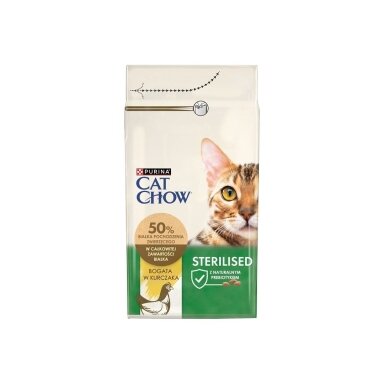 Purina CAT CHOW STERILIZED sausas kačių ėdalas suaugusioms katėms su vištiena 1,5 kg