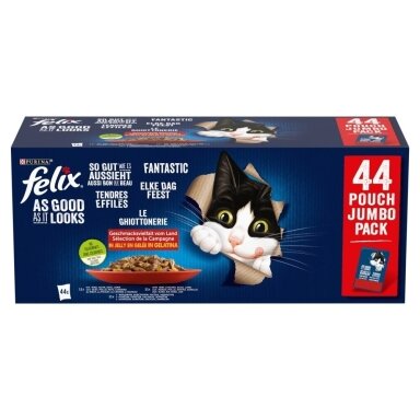 PURINA Felix Fantastic Mix drebučiuose - šlapias kačių ėdalas - 44 x 85 g