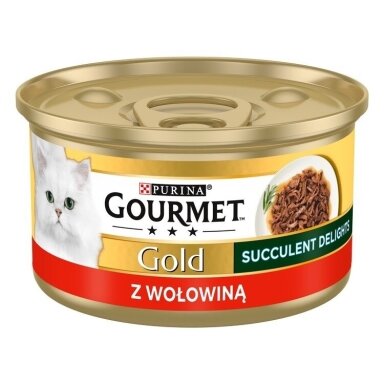 PURINA Gourmet Gold Succulent Delights jautienos šlapias kačių ėdalas, 85 g