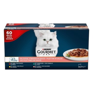 PURINA Gourmet Perle Mix - šlapias kačių ėdalas - 60 x 85 g