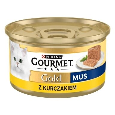Purina Nestlé Gourmet Gold šlapias kačių ėdalas su lašiša ir vištiena, 85 g