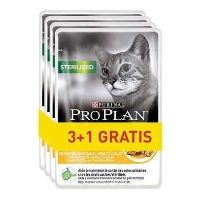 PURINA Pro Plan sterilizuotų vištienos skonio šlapias kačių ėdalas, 85 g, 3+1 PURINA Pro Plan sterilizuotų vištienos skonio šlapias kačių ėdalas, 85 g, 3+1