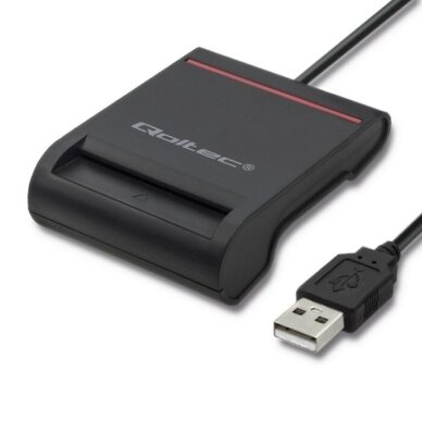 Qoltec Smart chip ID lustinių kortelių skaitytuvas, USB 1
