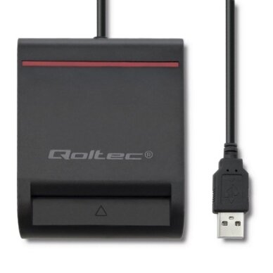 Qoltec Smart chip ID lustinių kortelių skaitytuvas, USB