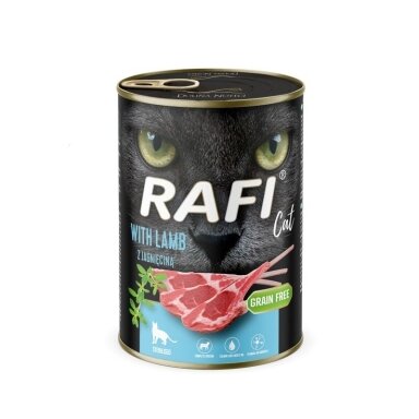 RAFI šlapias kačių ėdalas suaugusioms katėms su ėriena, 400 g