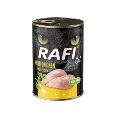 RAFI šlapias kačių ėdalas suaugusioms katėms su vištiena, 400 g
