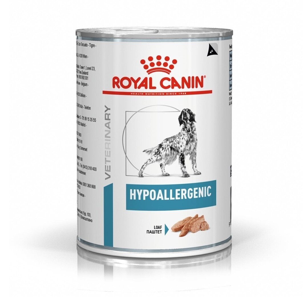 ROYAL CANIN Vet Hypoallergenic Canin - šlapias šunų ėdalas - 400 g ROYAL CANIN Vet Hypoallergenic Canin - šlapias šunų ėdalas - 400 g