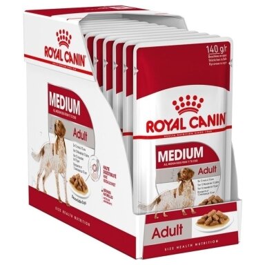 ROYAL CANIN SHN Medium Adult padaže - šlapias ėdalas suaugusiems šunims - 10 x 140 g