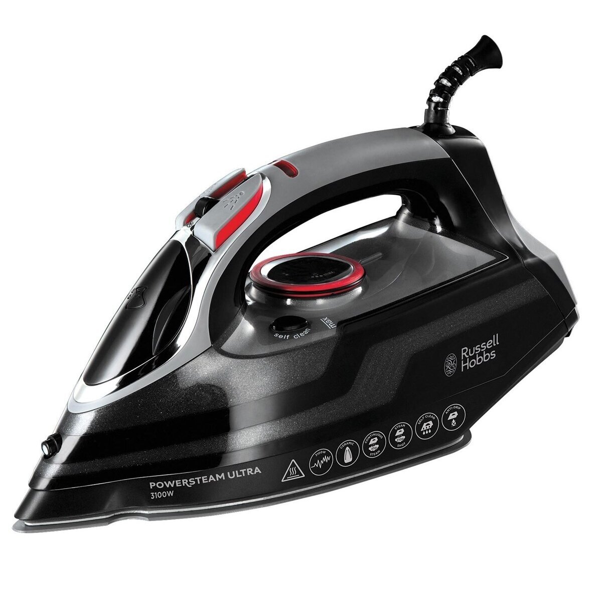 Russell Hobbs 20630-56 lygintuvas Lygintuvas sausu ir gariniu būdu Keraminis padas 3100 W Juoda, Pilka Russell Hobbs 20630-56 lygintuvas Lygintuvas sausu ir gariniu būdu Keraminis padas 3100 W Juoda, Pilka