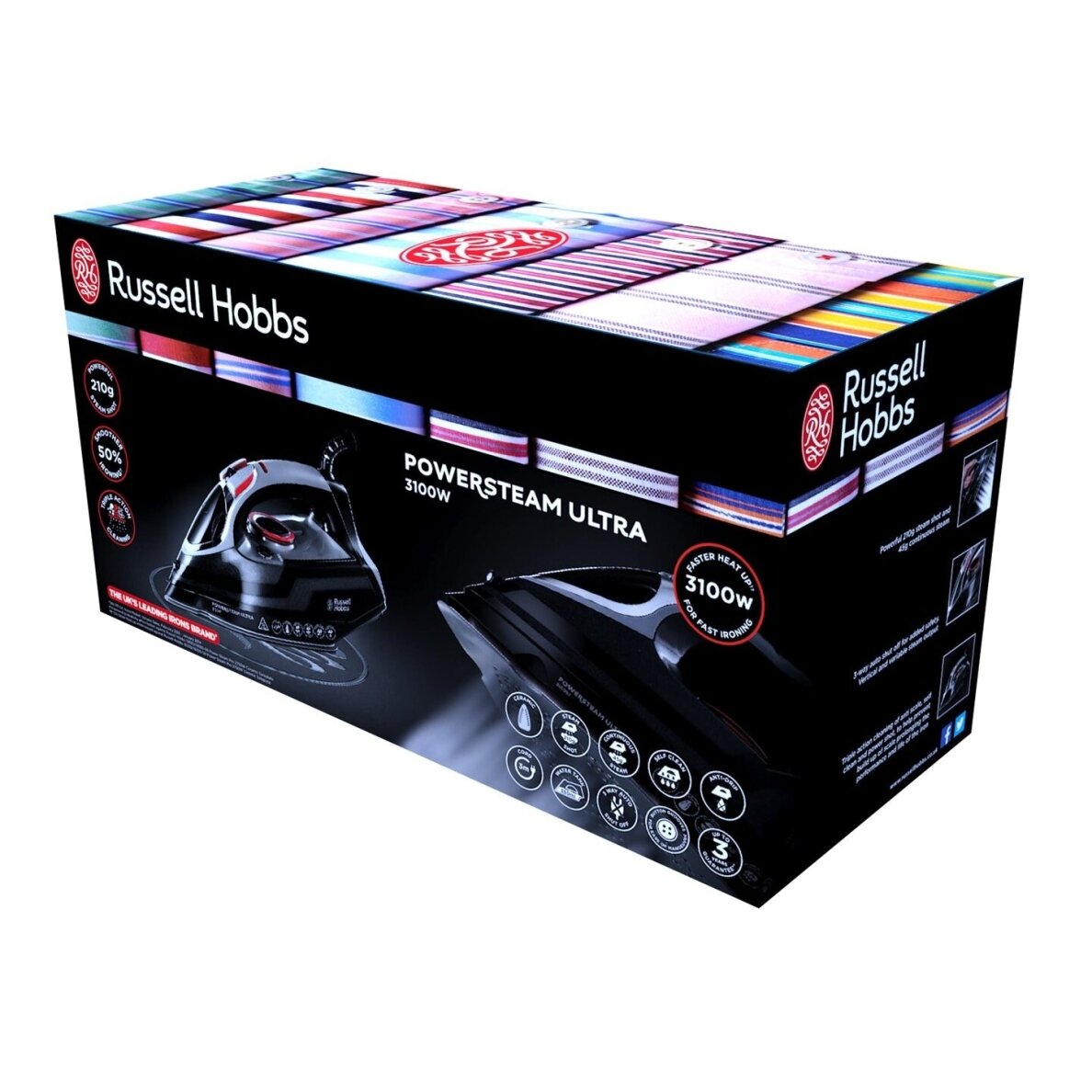 Russell Hobbs 20630-56 lygintuvas Lygintuvas sausu ir gariniu būdu Keraminis padas 3100 W Juoda, Pilka 1 Russell Hobbs 20630-56 lygintuvas Lygintuvas sausu ir gariniu būdu Keraminis padas 3100 W Juoda, Pilka 1