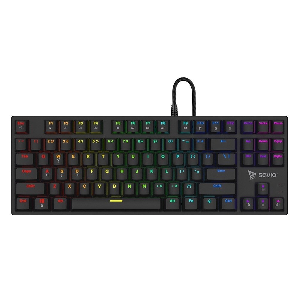 Savio Tempest x2 RGB mechaninė klaviatūra, Outemu MĖLYNA Savio Tempest x2 RGB mechaninė klaviatūra, Outemu MĖLYNA