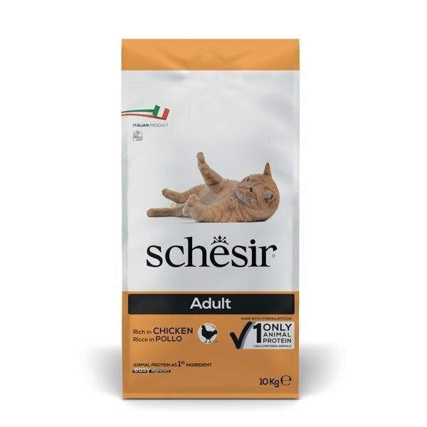 SCHESIR sausas kačių ėdalas suaugusioms katėms su vištiena, 10 kg