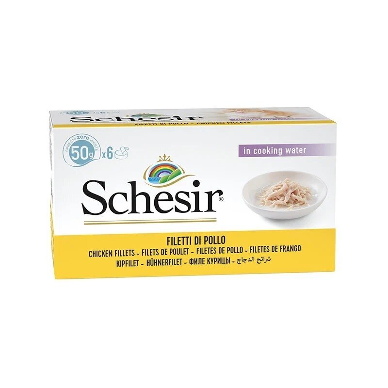 SCHESIR vištienos filė sultinyje - šlapias kačių ėdalas - 6 x 50 g SCHESIR vištienos filė sultinyje - šlapias kačių ėdalas - 6 x 50 g