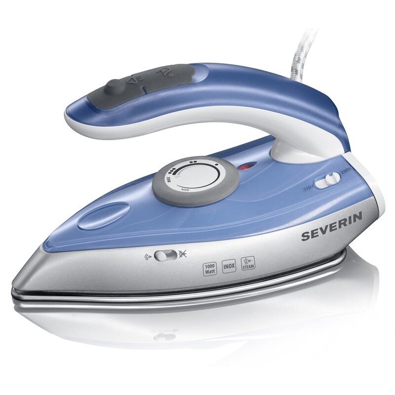Severin BA 3234 lygintuvas, sausas ir garinis lygintuvas, nerūdijančio plieno padas, 1000 W, mėlyna, sidabrinė Severin BA 3234 lygintuvas, sausas ir garinis lygintuvas, nerūdijančio plieno padas, 1000 W, mėlyna, sidabrinė